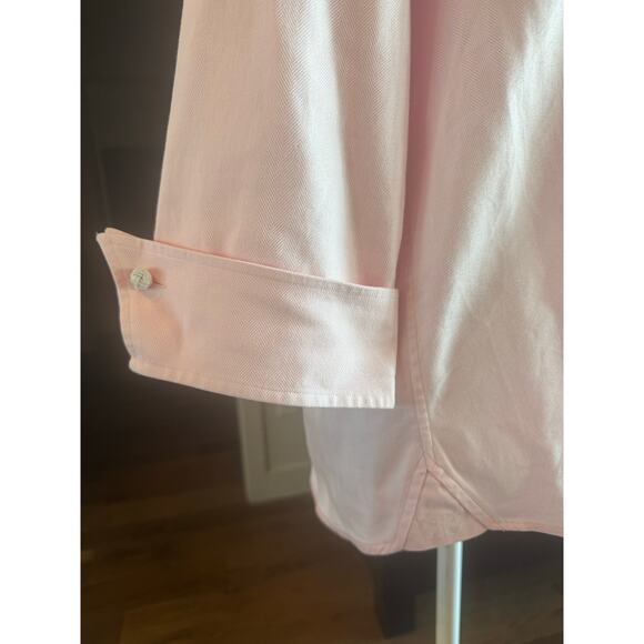 Double R Ravi Ratan Pink Herringbone 3/4 French Cuff Sleeve Medium M EUC - Picture 5 of 9